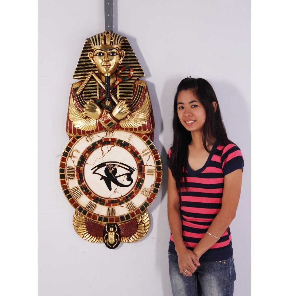Egyptische Wandklok – Egypte klok Hoogte 102 cm, Ophalen, HorecaBeelden, Overige typen, Nieuw