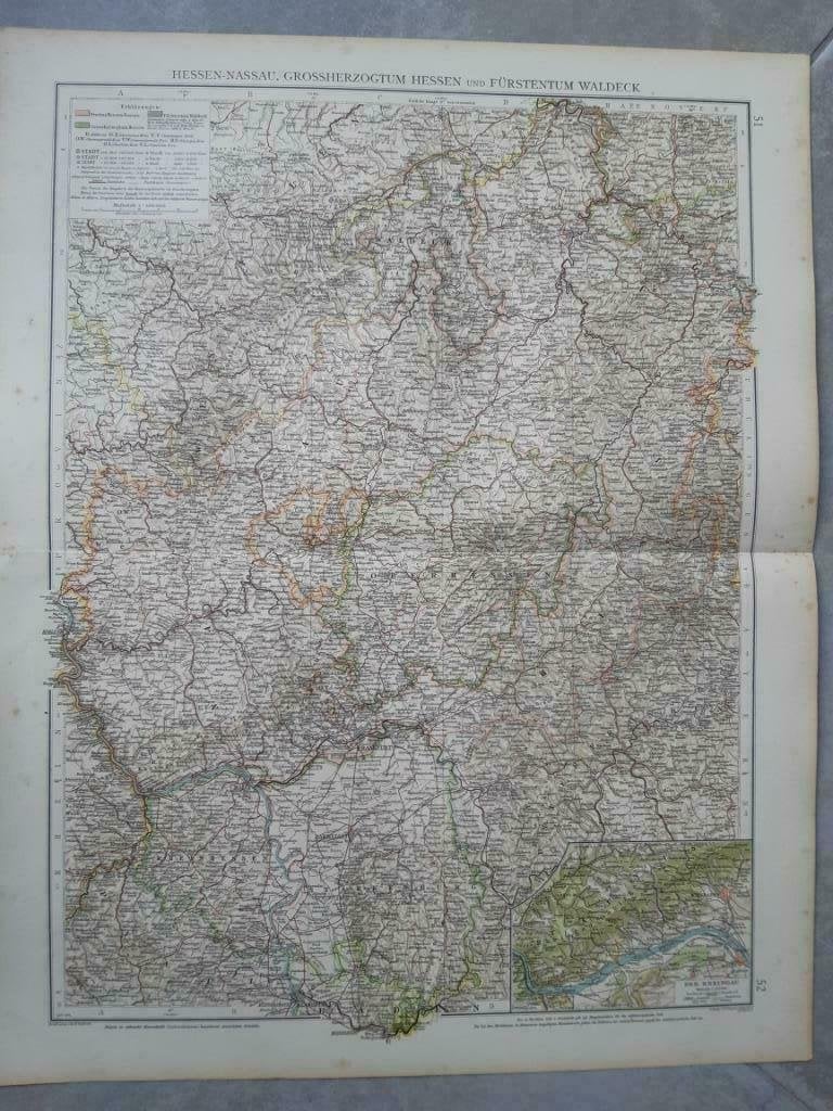 51-52/ Hessen-Nassau & Waldeck Duitsland Litho uit 1899, Ophalen of Verzenden