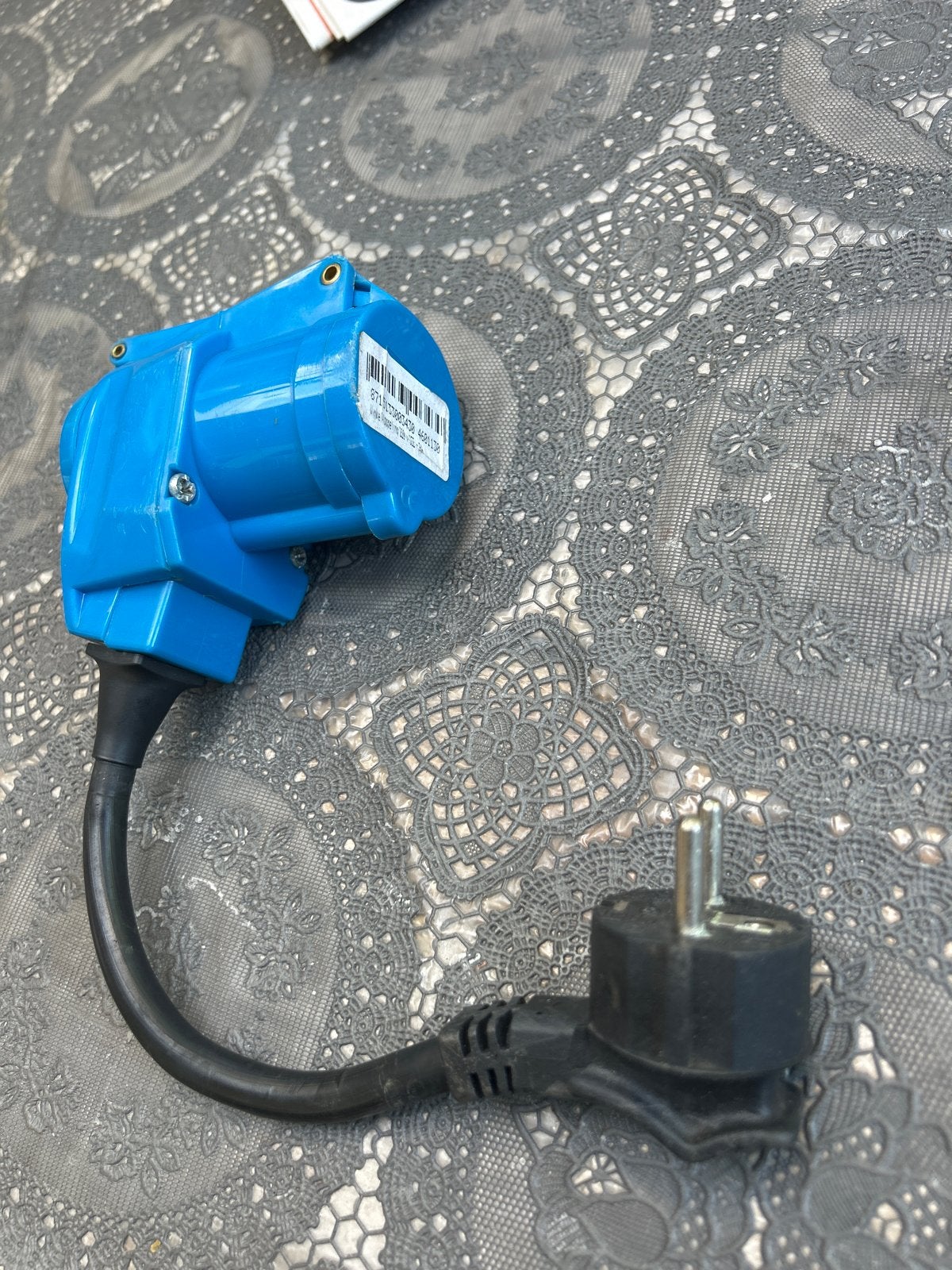 Blauwe stekker 3 polig met kabel, Caravans en Kamperen, Tenten, Ophalen of Verzenden, Nieuw, Tot en met 4