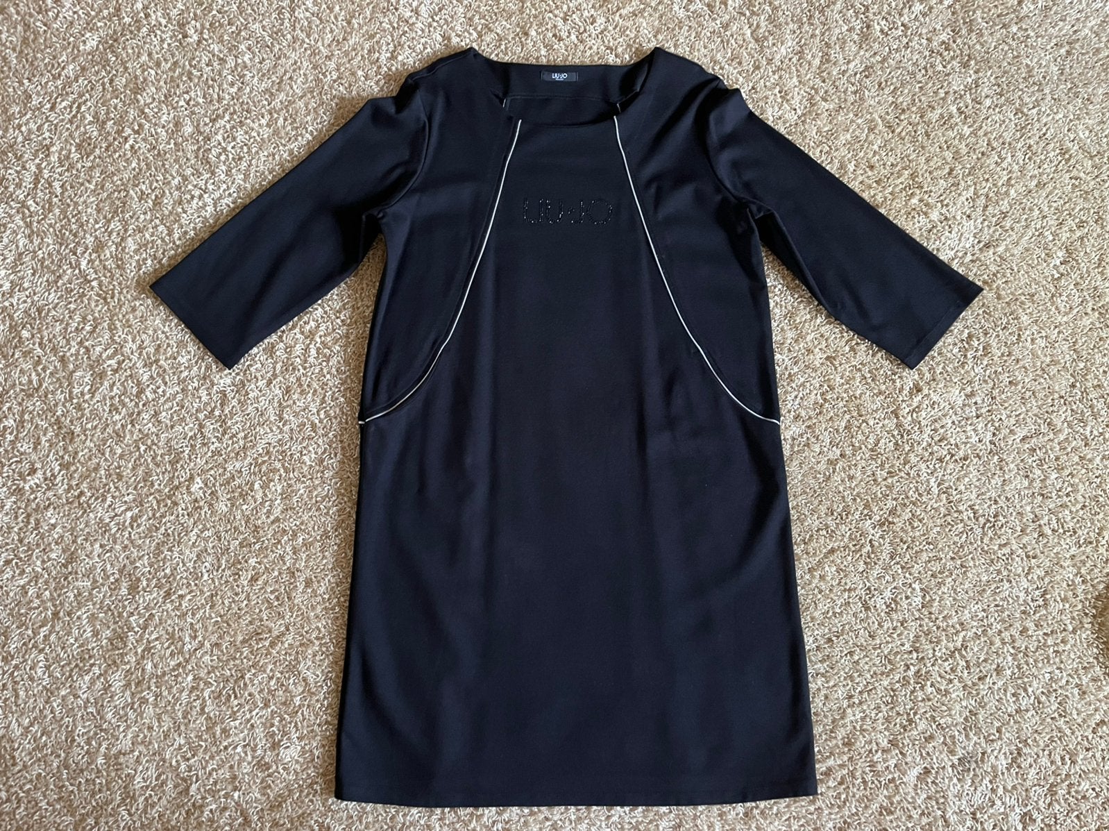 Liu Jo casual jurk zwart strass mt. XL, Zwart, Maat 46/48 (XL) of groter, Ophalen of Verzenden, Zo goed als nieuw