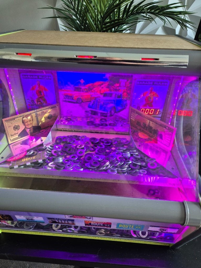 Unieke Handgemaakte Coin Pusher Met Licht & Geluid!, Overige munten, Ophalen, Zo goed als nieuw