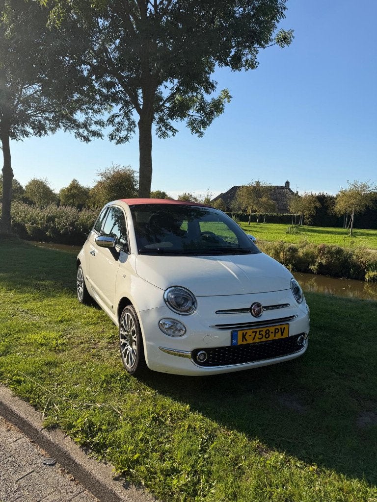 Fiat 500C 1.2 | 2020 | 52.389 km | Cabrio | Wit met rood dak, Voorwielaandrijving, 4 cilinders, Cabriolet, 4 stoelen