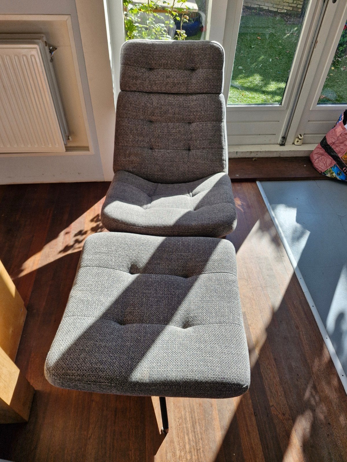 IKEA Havberg Draai fauteuil met kruk, grijs, Ophalen of Verzenden, Zo goed als nieuw