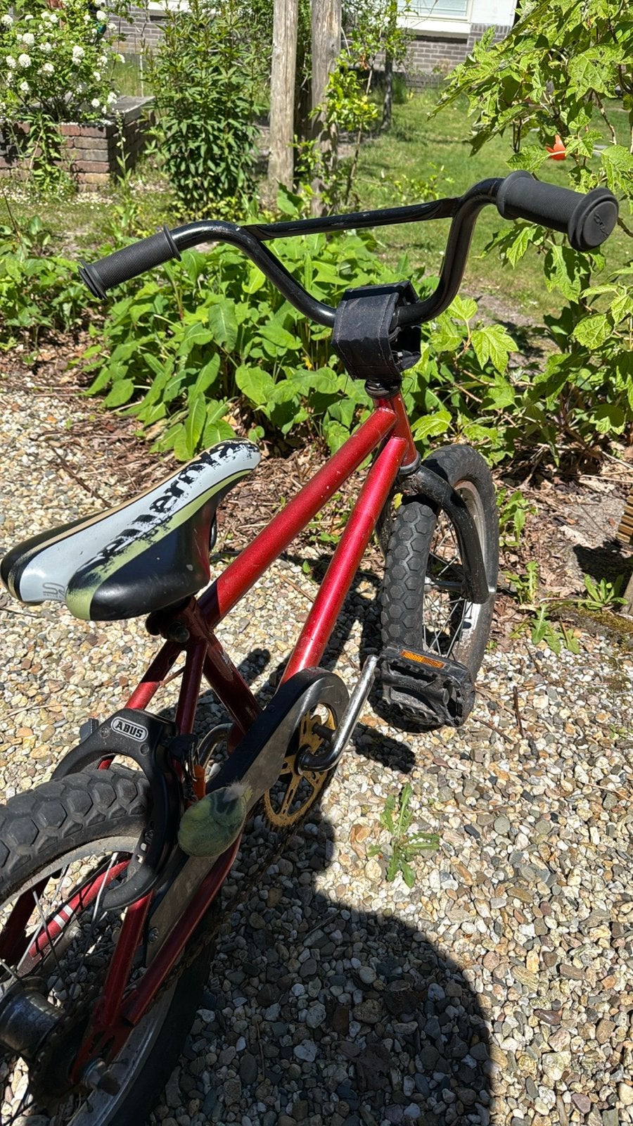 Rode Loekie BMX fiets 16 inch, Ophalen, Terugtraprem, Staal, Stuur 360° draaibaar