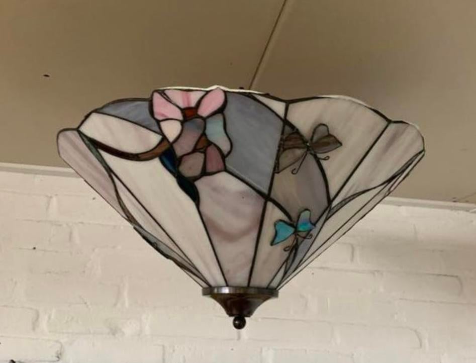 Lamp mooie oude Tiffany plafondlamp en tafellamp, Ophalen of Verzenden, Zo goed als nieuw
