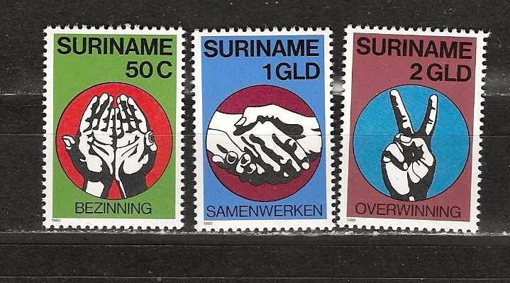 Suriname 230-232 postfris, Ophalen of Verzenden, Postfris