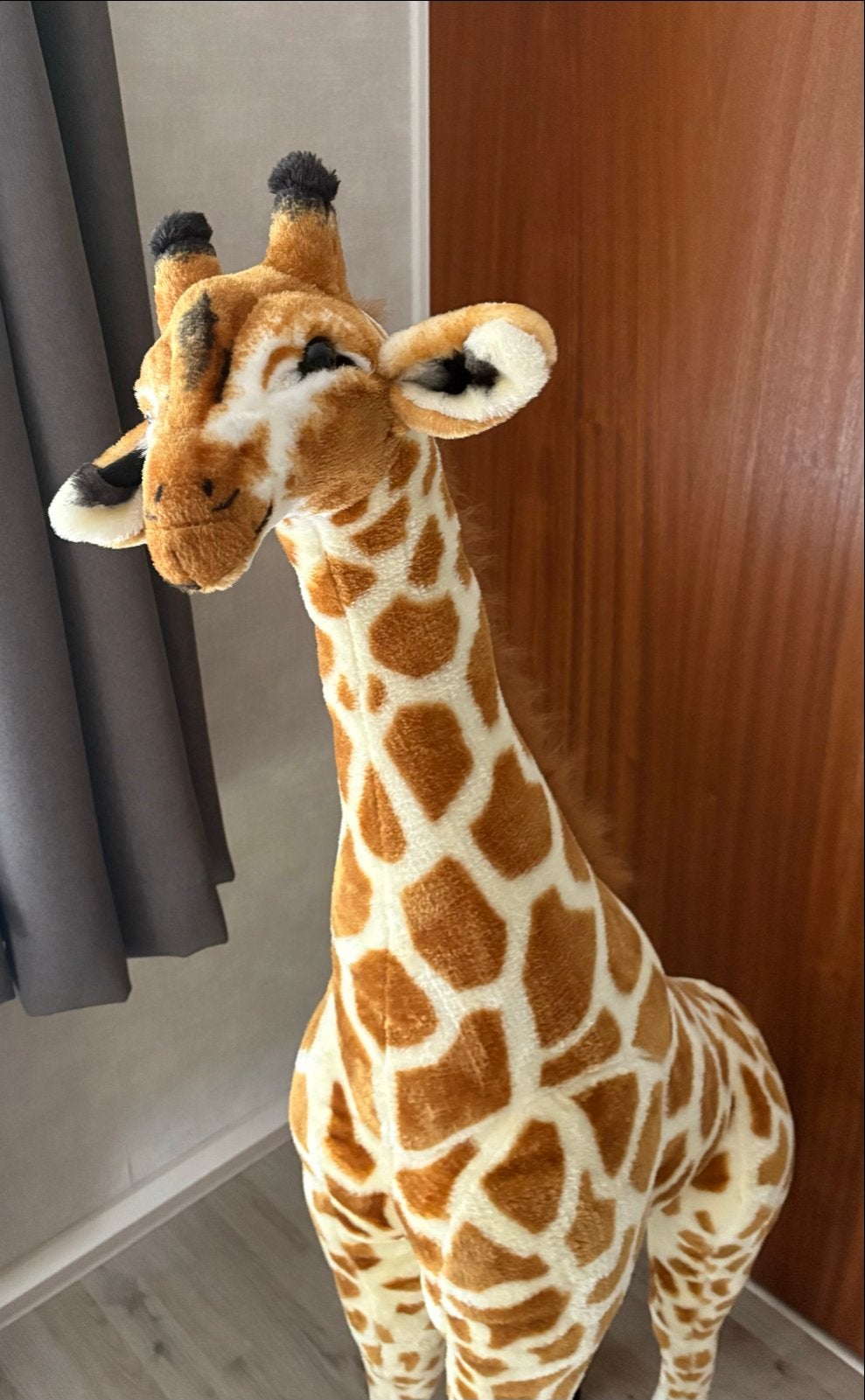 Grote knuffel giraf - Levensechte pluche giraf, Ophalen, Giraf, Zo goed als nieuw, Meerkleurig