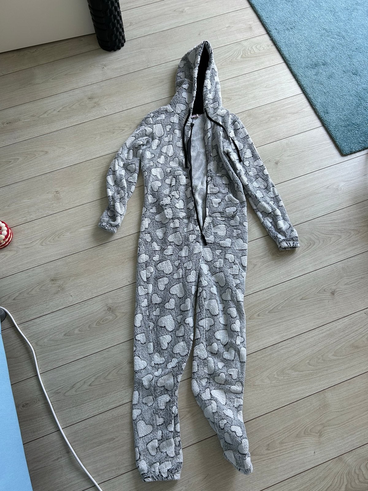 Esmara Onesie met capuchon en hartjesprint - Maat S, Ophalen of Verzenden, Zo goed als nieuw, Maat 36 (S)