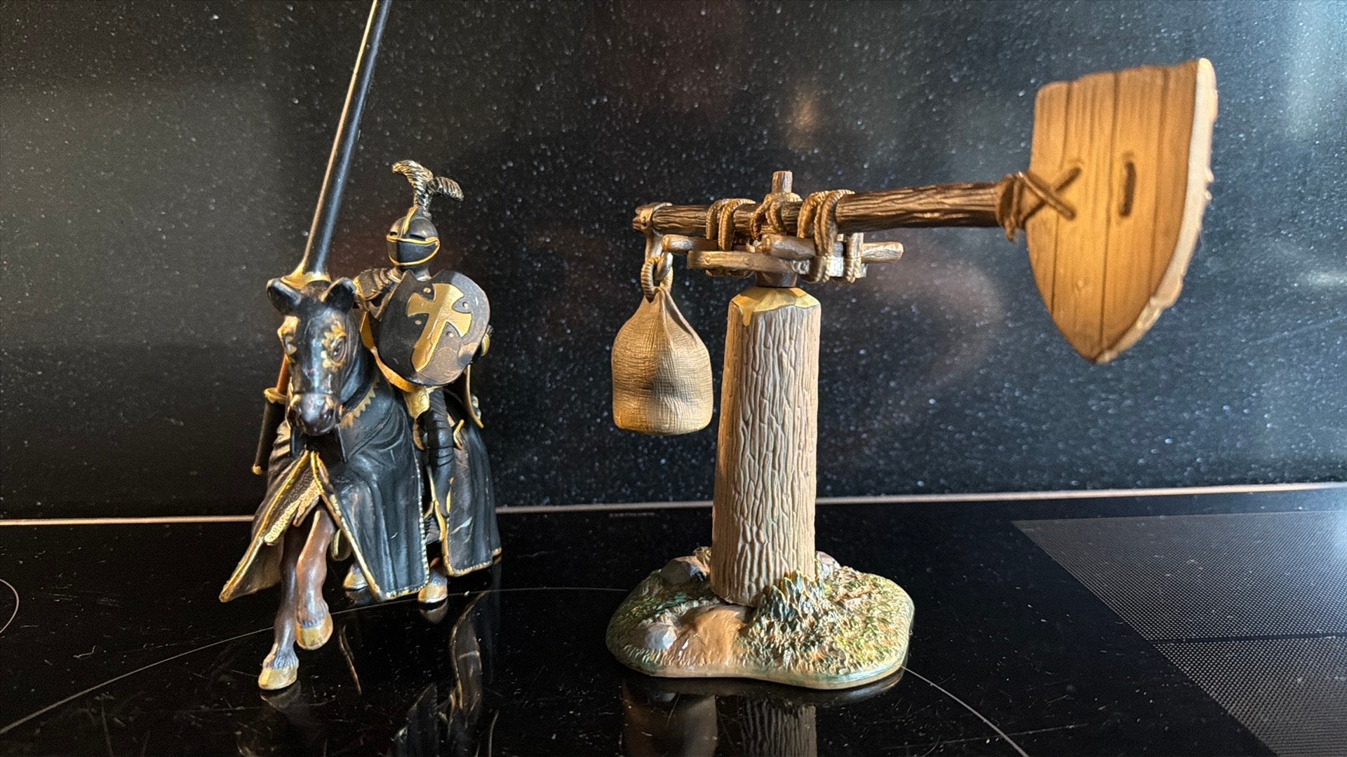 Schleich World of Knights: Toernooi Ridder met Trainingspaal, Ophalen of Verzenden, Zo goed als nieuw, Overige soorten