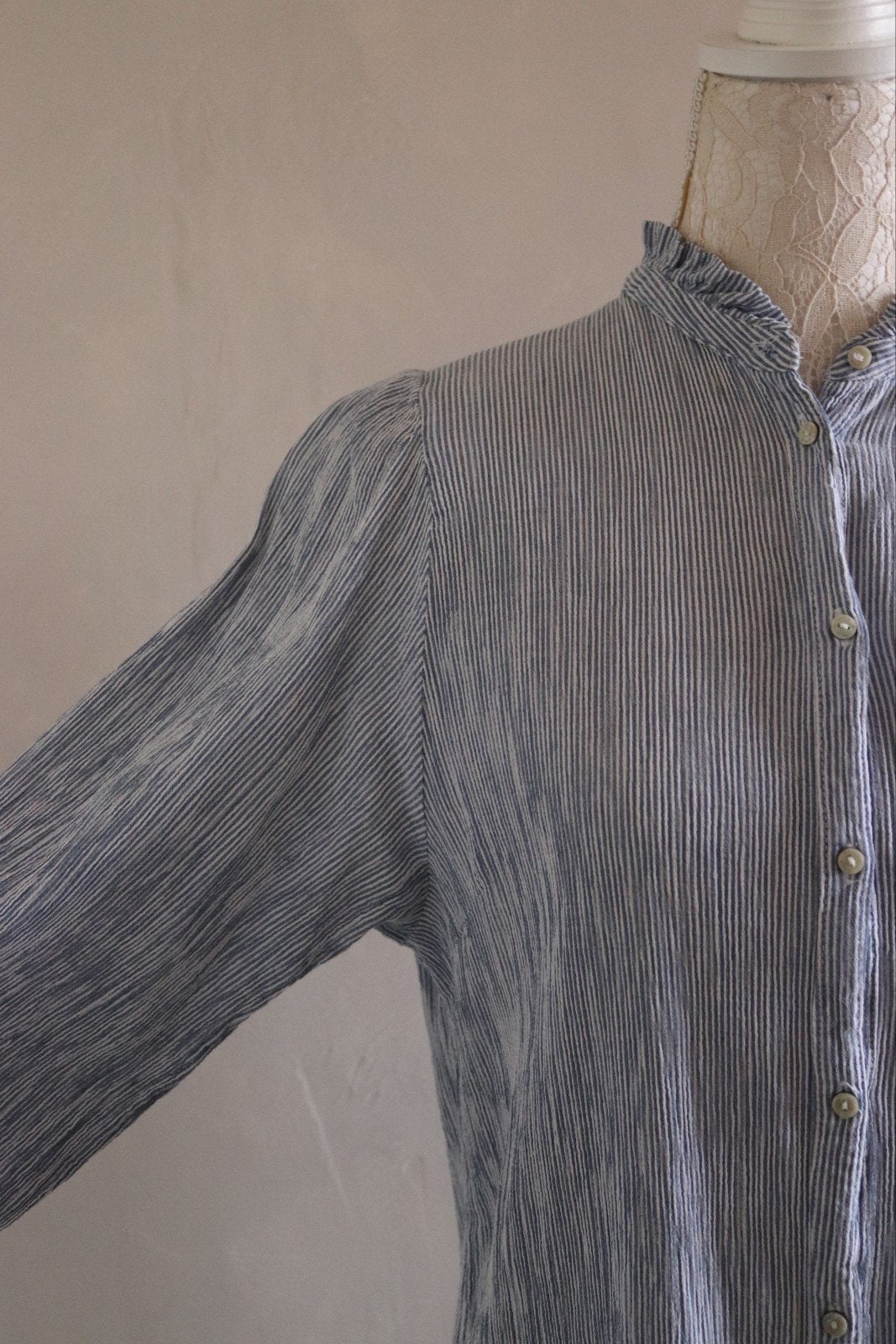 Blouse blauw en wit van Garcia XL, Blauw, Maat 46/48 (XL) of groter, Ophalen of Verzenden, Zo goed als nieuw