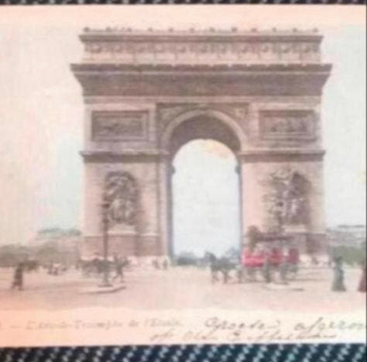 Antieke Gelopen Ansichtkaart Arc de Triomphe Parijs, Ophalen of Verzenden, Voor 1920, Gelopen, Frankrijk