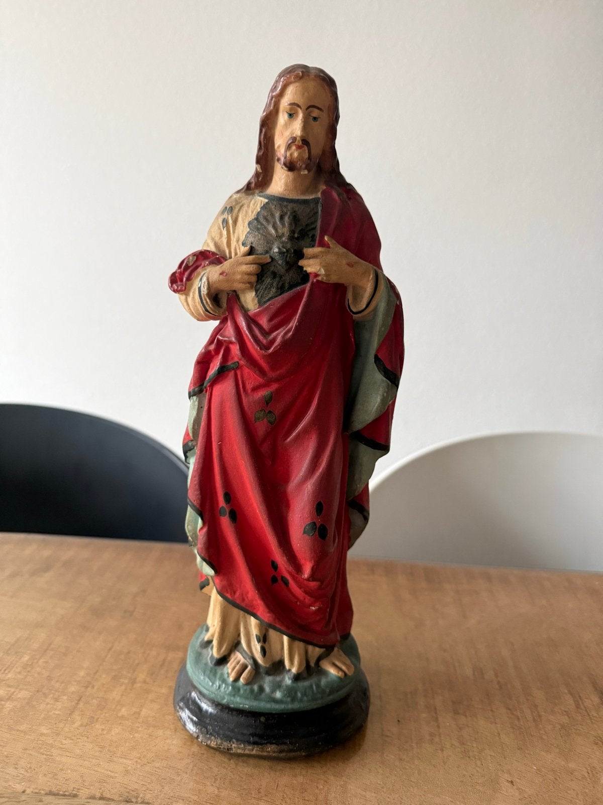 Antiek Jezus Heilig Hart Beeld - 31cm, Ophalen