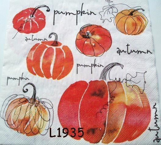 Servetten decoupage/bullet journal * Pompoenen L1935, Verzenden, Nieuw