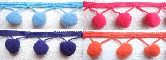 HALVE PRIJS ~ Bolletjes / pompoen band ~ Roze Blauw Oranje, -, -, Nieuw, Ophalen of Verzenden