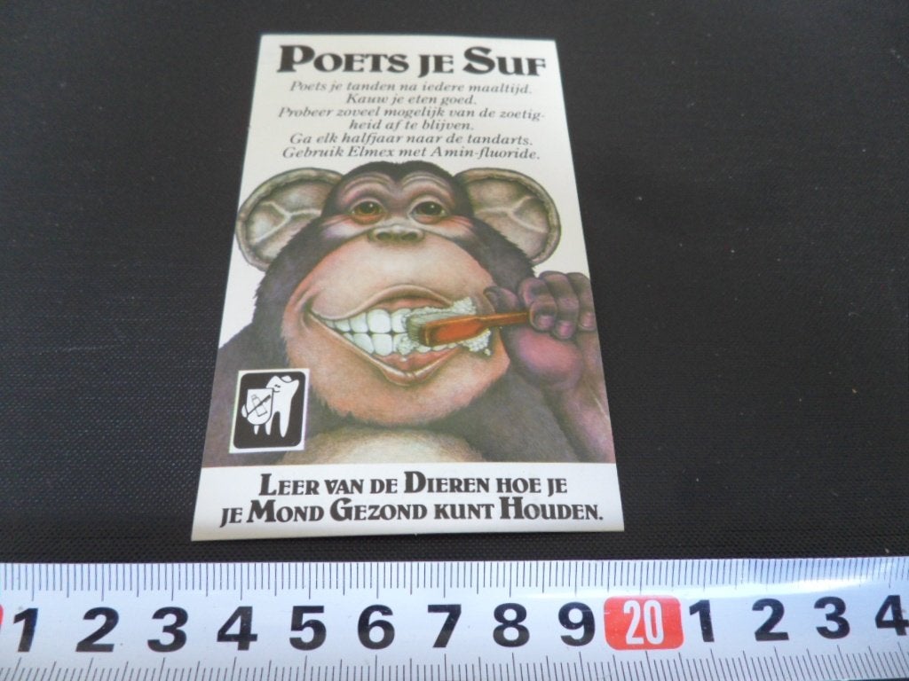 sticker ELMEX Poets je suf AAP, Verzamelen, Ophalen, Zo goed als nieuw