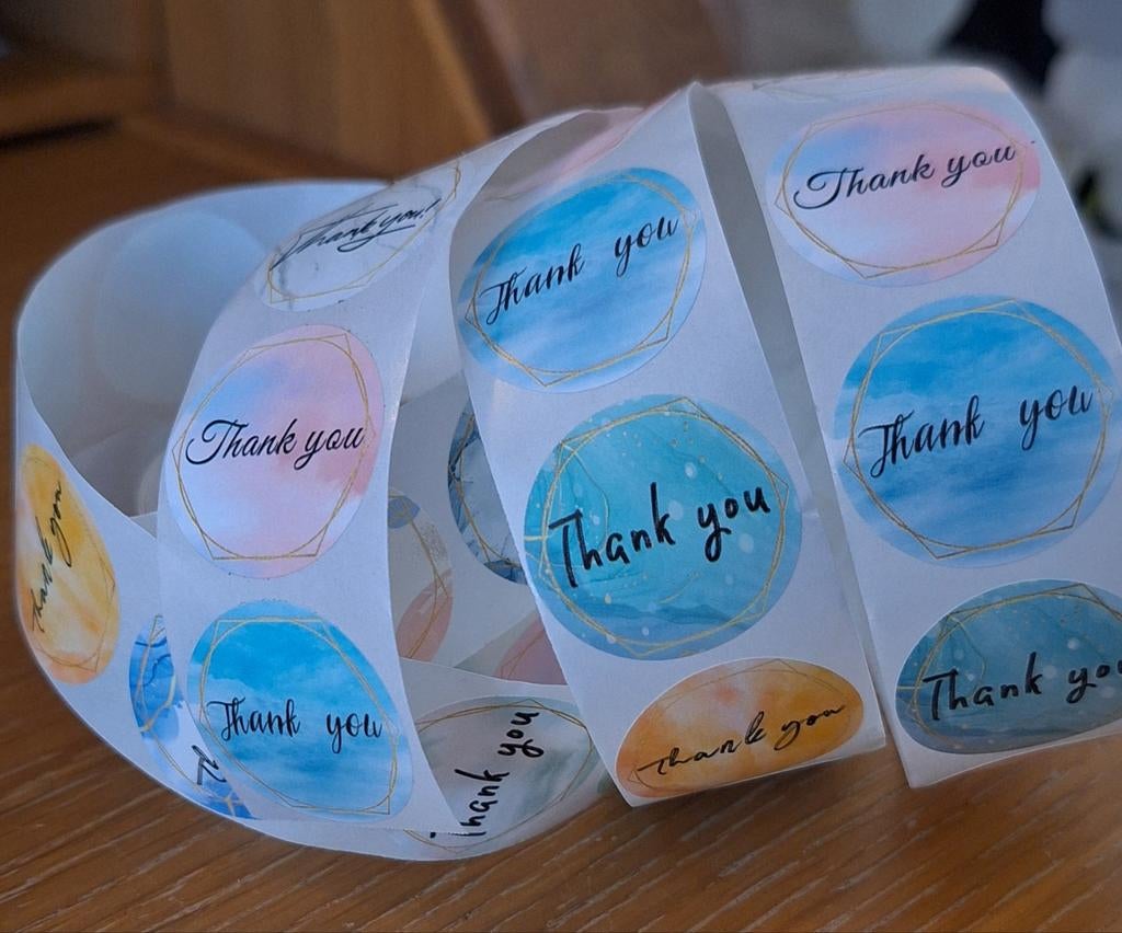 Stickers Thank You - 50 stuks, Ophalen of Verzenden, Nieuw, Meerdere stickers