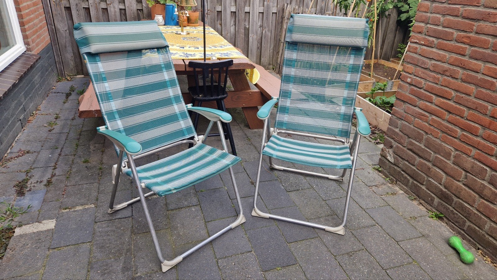 2 Lallemand campingstoelen, 5 standen verstelbaar, Ophalen, Gebruikt, Campingstoel