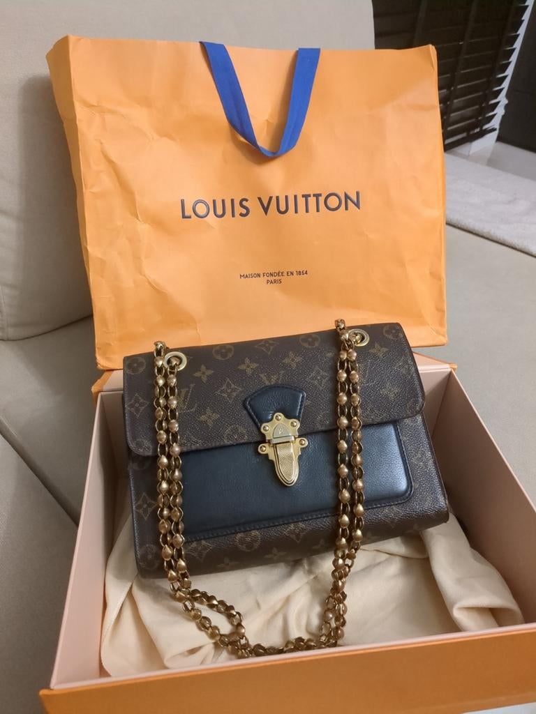 Louis Vuitton tas met ketting - met bon en doos, Ophalen of Verzenden, Zo goed als nieuw, Bruin, Handtas