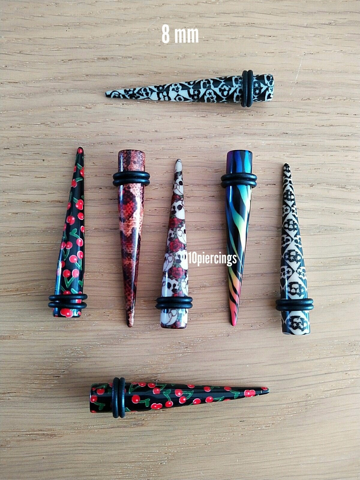 Nieuwe expanders, rekstaafjes, tapers. Acryl. 8 Mm., Sieraden, Tassen en Uiterlijk, Piercings, Ophalen of Verzenden, Zo goed als nieuw