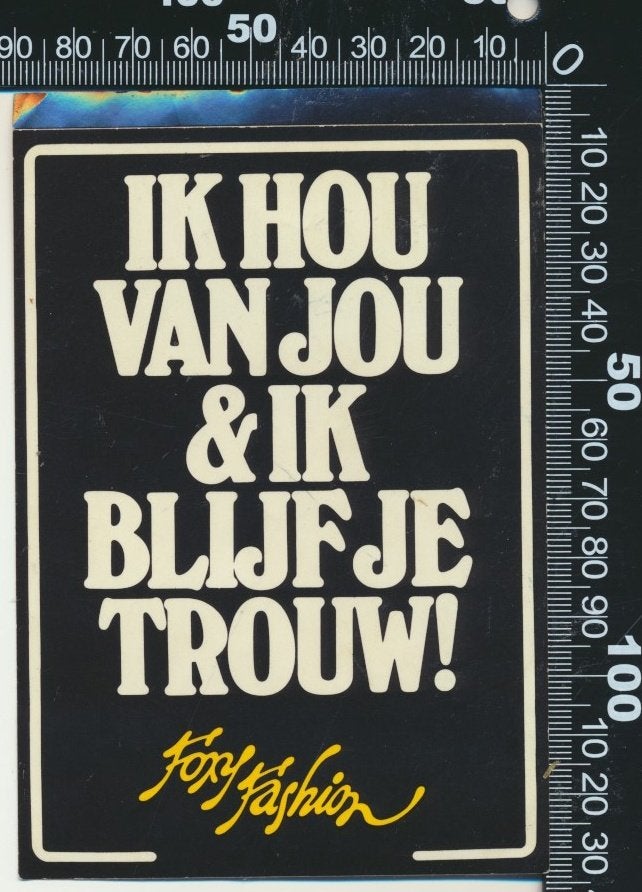 Sticker: Foxy Fashion - Ik hou van jou, Ophalen of Verzenden, Zo goed als nieuw, Bedrijf of Vereniging