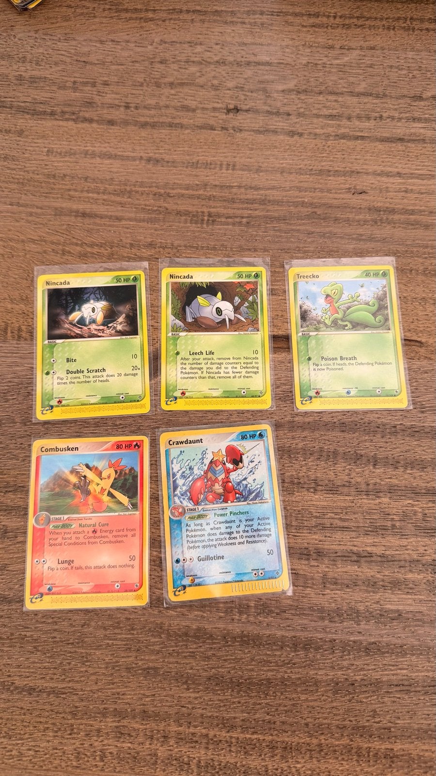 Pokémon E-series kaarten (Nincada, Treecko, Combusken, Crawd, Ophalen of Verzenden, Gebruikt, Meerdere kaarten
