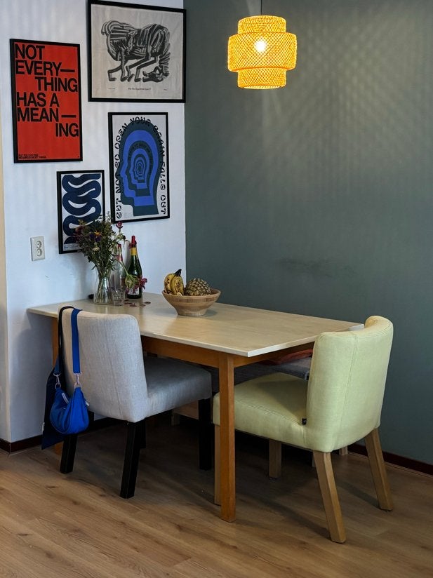 WEGENS VERHUIZING: Gratis eettafel met 2 eetkamerstoelen, Ophalen, Gebruikt, 100 tot 150 cm, 50 tot 100 cm