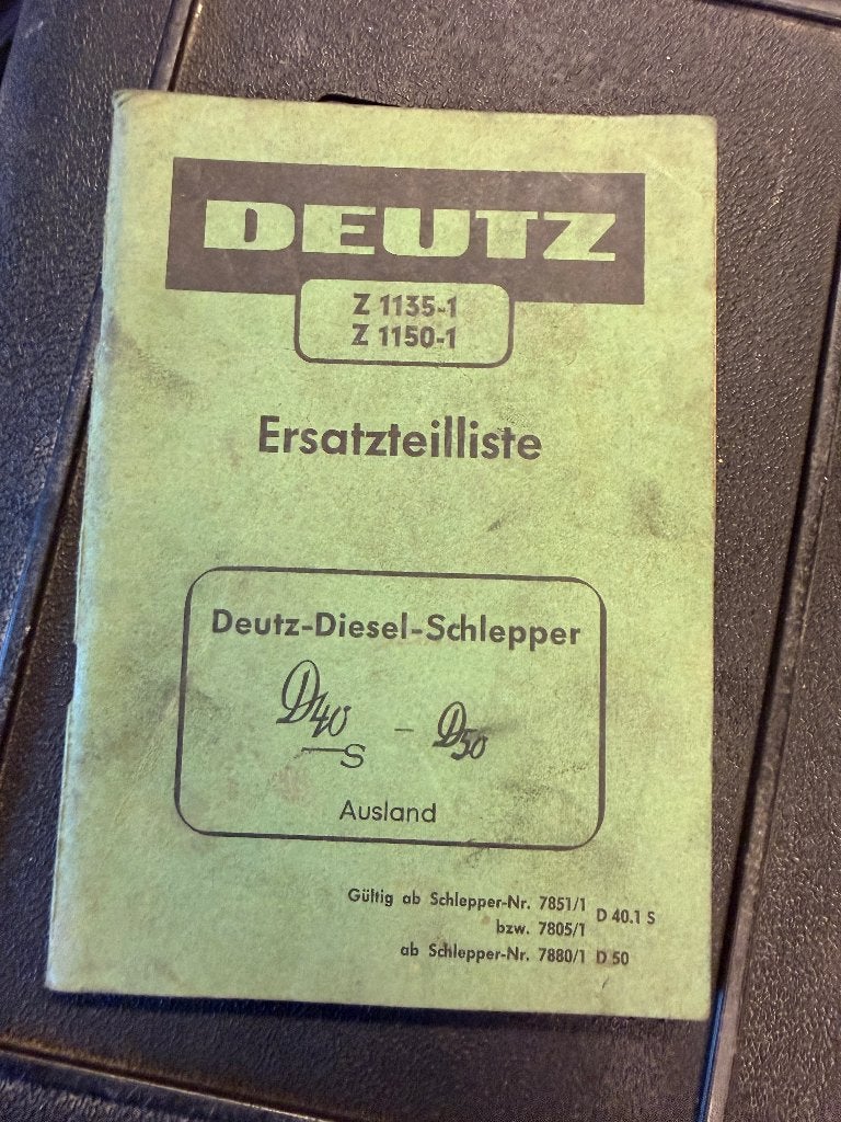 Onderdelen catalogus voor deutz d40s d 50, Ophalen of Verzenden, Gebruikt
