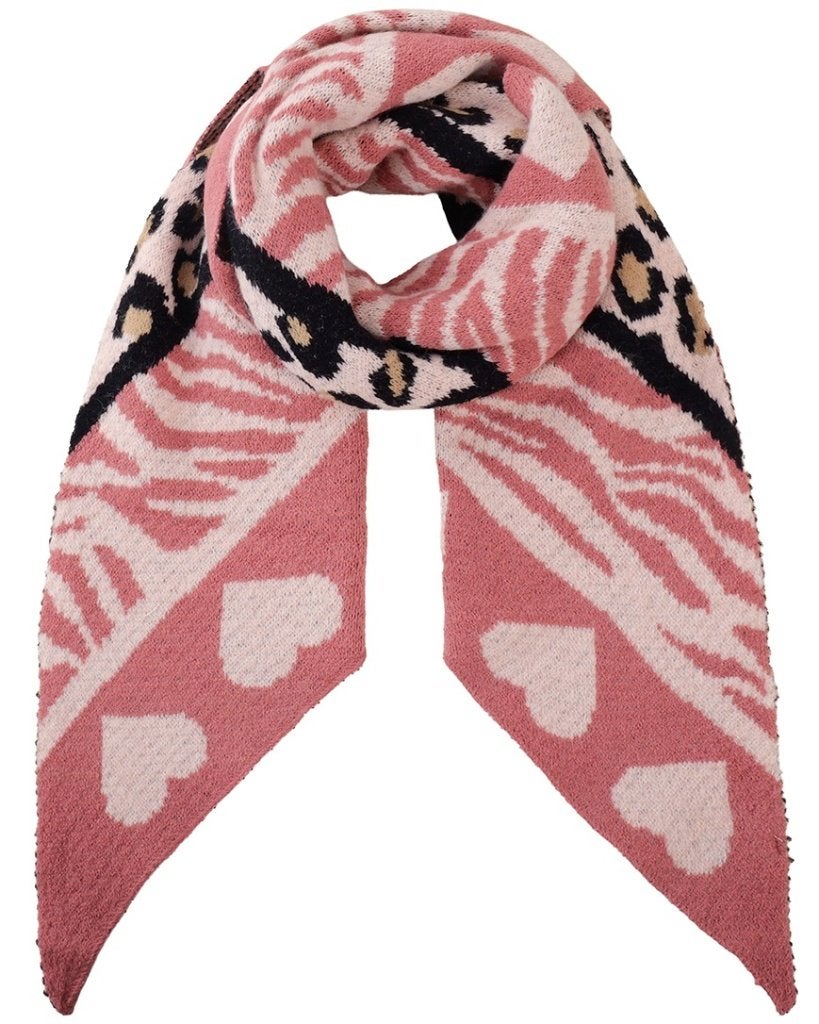 Winter sjaal triangle panterprint roze 180x75cm, Ophalen of Verzenden, Nieuw, Maat 46/48 (XL) of groter, Sjaal