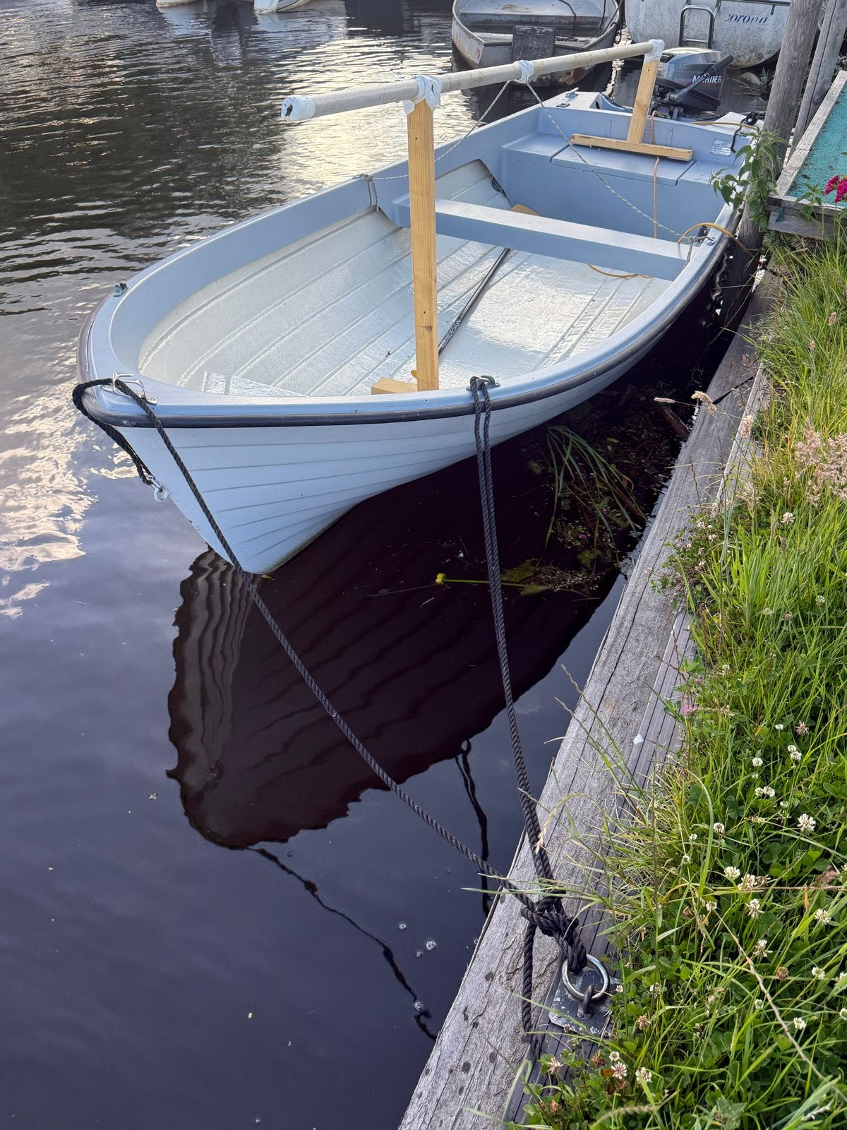 Kleine boot met Mariner buitenboordmotor 8PK, Overige merken, Gebruikt, Buitenboordmotor, Polyester