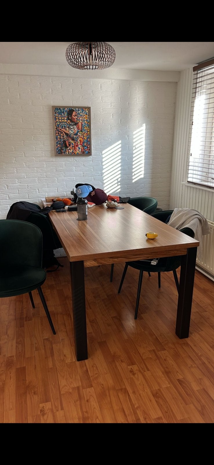 Houten eettafel, Ophalen, Zo goed als nieuw, Rechthoekig, 50 tot 100 cm