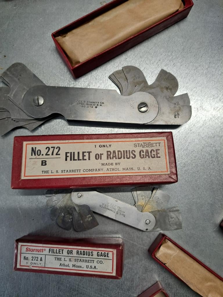 Starrett Radius meter 272A of 272B - Fillet of Radius Gage, Doe-het-zelf en Verbouw, Meetapparatuur, Ophalen of Verzenden, Gebruikt