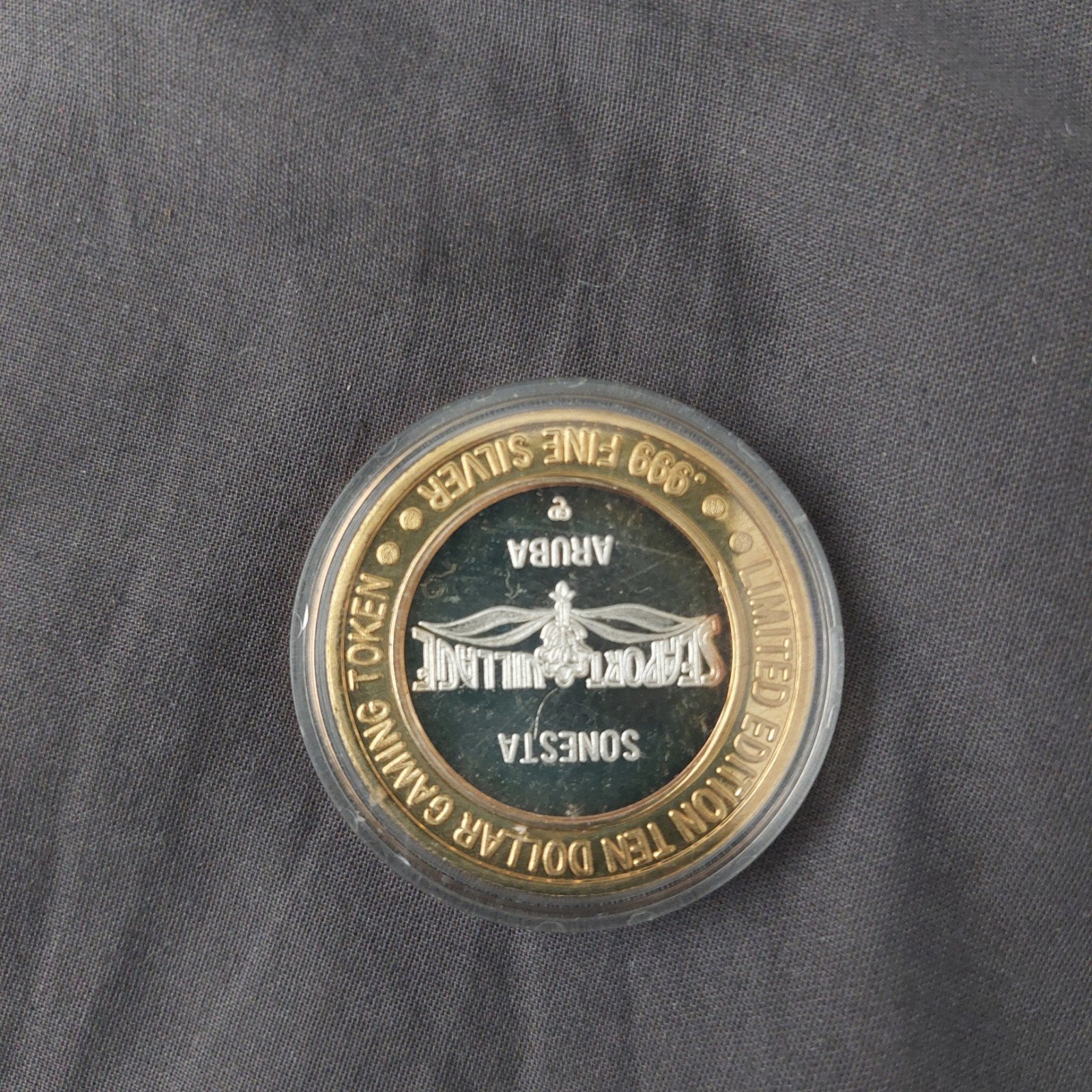 Aruba Sonesta Seaport Village Gaming Token .999 Zilver, Ophalen of Verzenden, Losse munt, Zilver