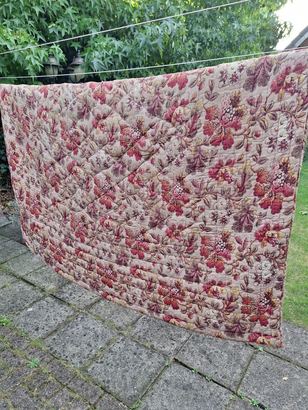 Franse bedsprei 220x190 - Bloemenpatroon, Ophalen of Verzenden