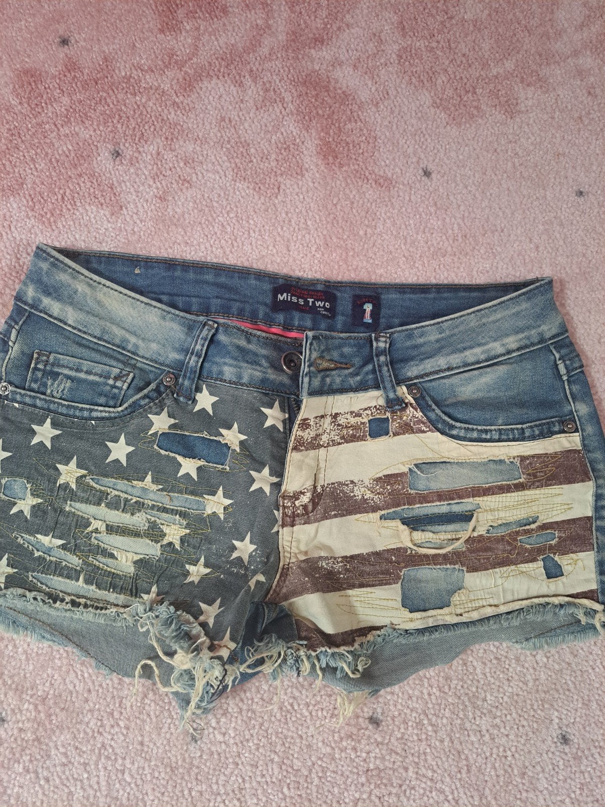 American flag shorts, Kleding | Dames, Kort, Blauw, Zo goed als nieuw, Maat 34 (XS) of kleiner