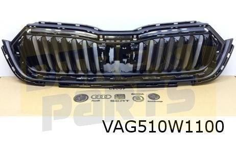 Skoda Octavia (6/20-) Grille (ZD4 satijnzwart) Origineel! 5E
