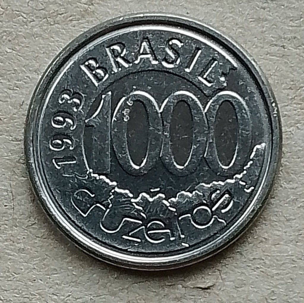 Brazilië, 1000 cruzeiros 1993, Ophalen of Verzenden, Zuid-Amerika, Losse munt