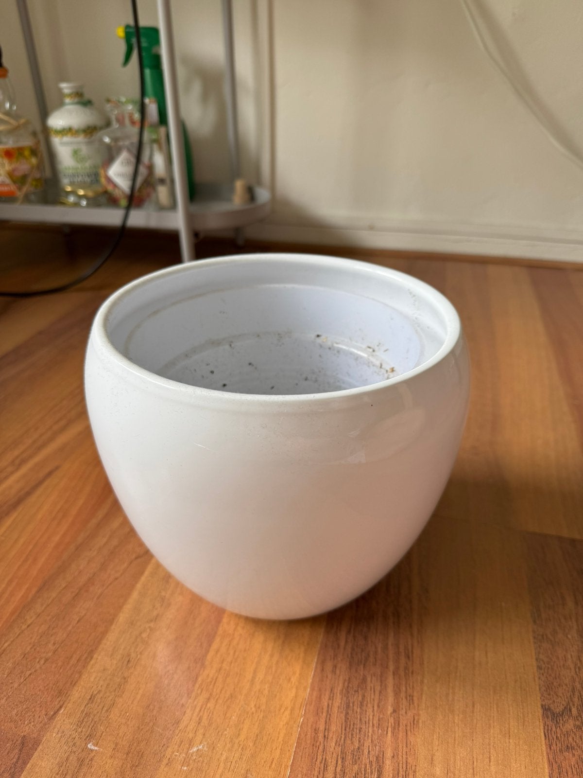 Pot Rian d22 h18.5cm wit, Ophalen, Rond, Zo goed als nieuw, Balkon