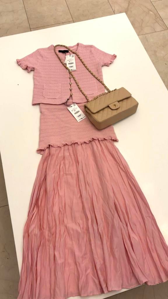 Zara set rok en vest nieuw, Maat 38/40 (M), Nieuw, Ophalen of Verzenden, Roze