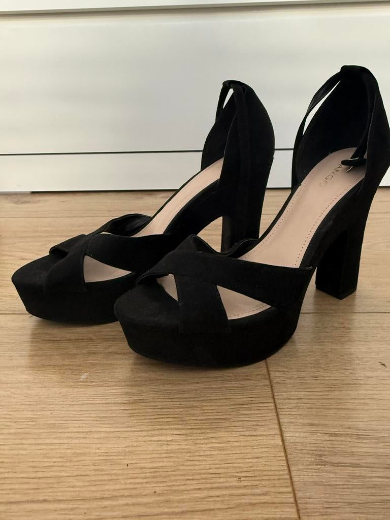 Open toe hakken - Mango, Kleding | Dames, Schoenen, Verzenden, Zwart, Overige typen, Zo goed als nieuw