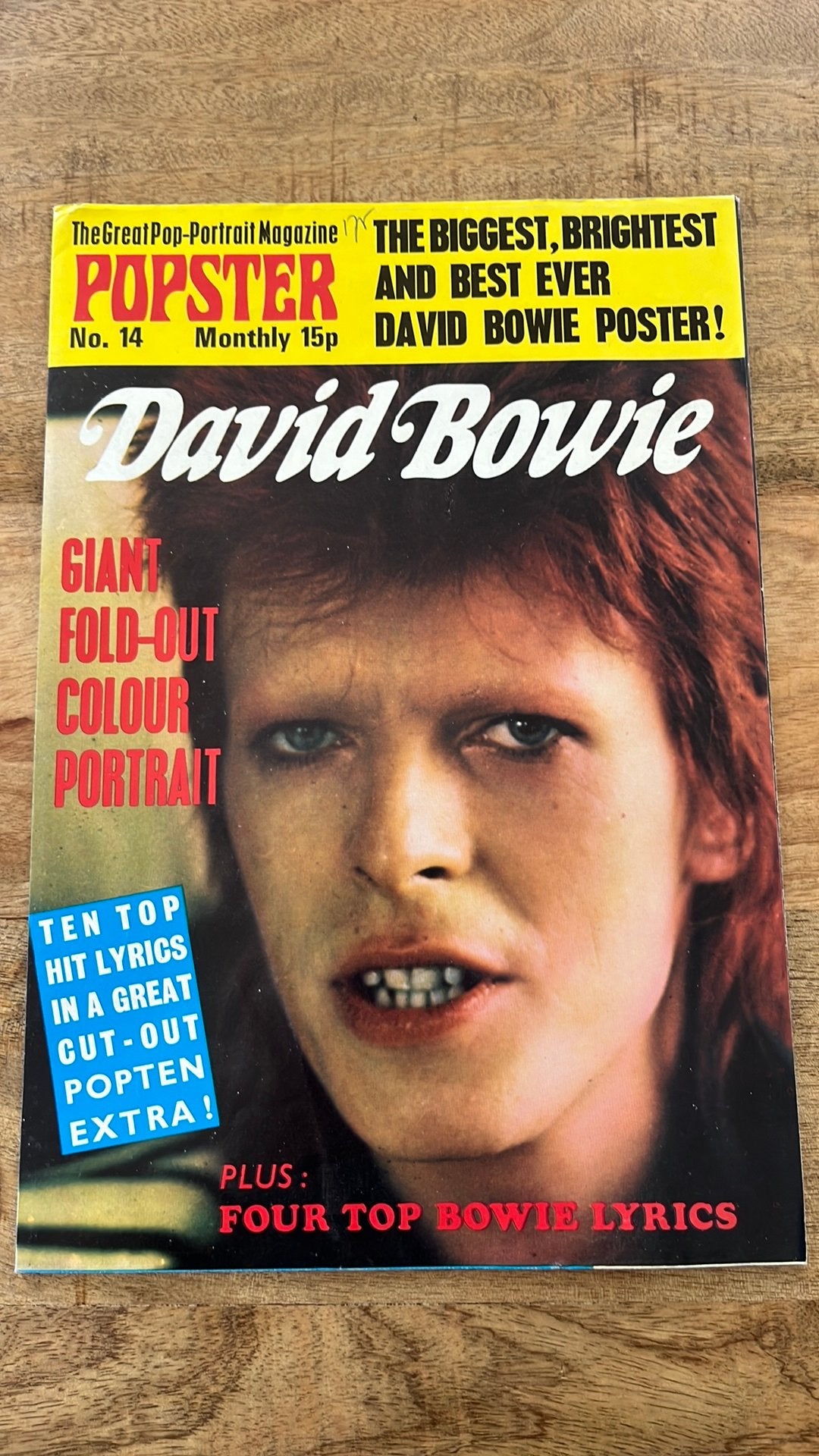 Popster No 14  David Bowie - tijdschrift tevens poster, Ophalen of Verzenden, Boek, Tijdschrift of Artikel