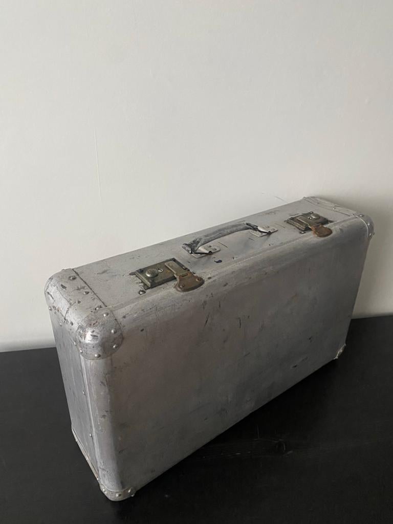 Vintage Aluminium Koffer 60x38x18cm - Decoratief, Sieraden, Tassen en Uiterlijk, Koffers, Gebruikt, 50 tot 60 cm, Slot, Ophalen of Verzenden
