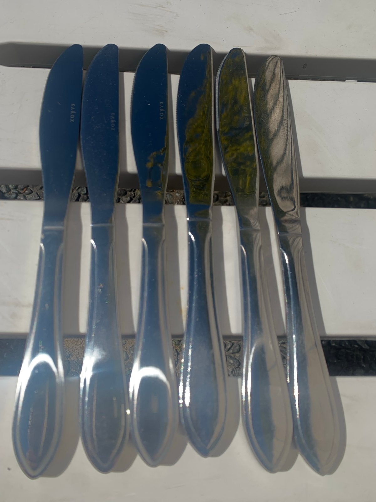 Set van 6 roestvrijstalen messen, merk Karox, Ophalen of Verzenden, Zo goed als nieuw, Rvs of Chroom
