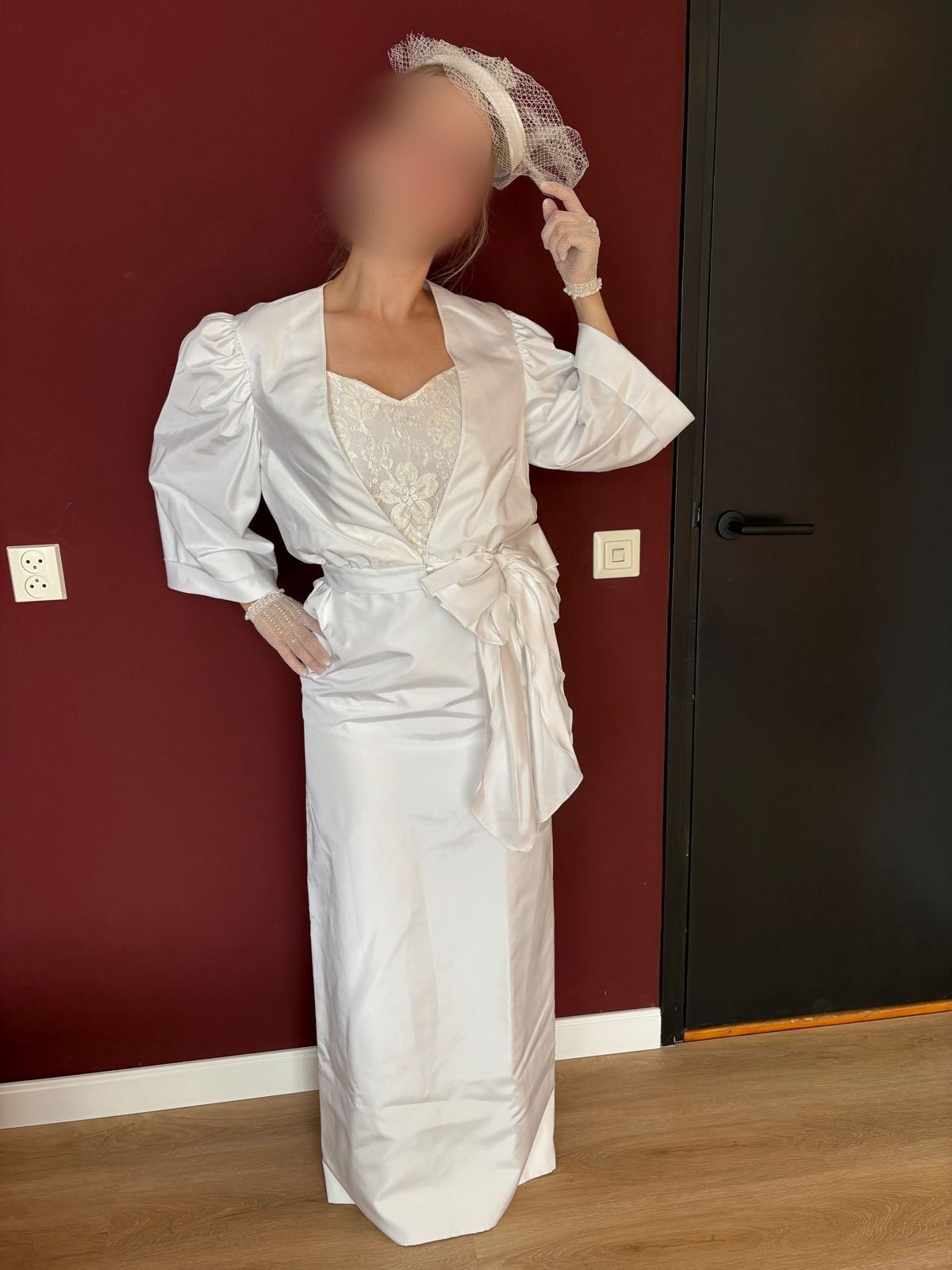 Jaren80 vintage trouwjurk uit een bruidszaak, Kleding | Dames, Ophalen of Verzenden, Zo goed als nieuw, Wit, Trouwjurk