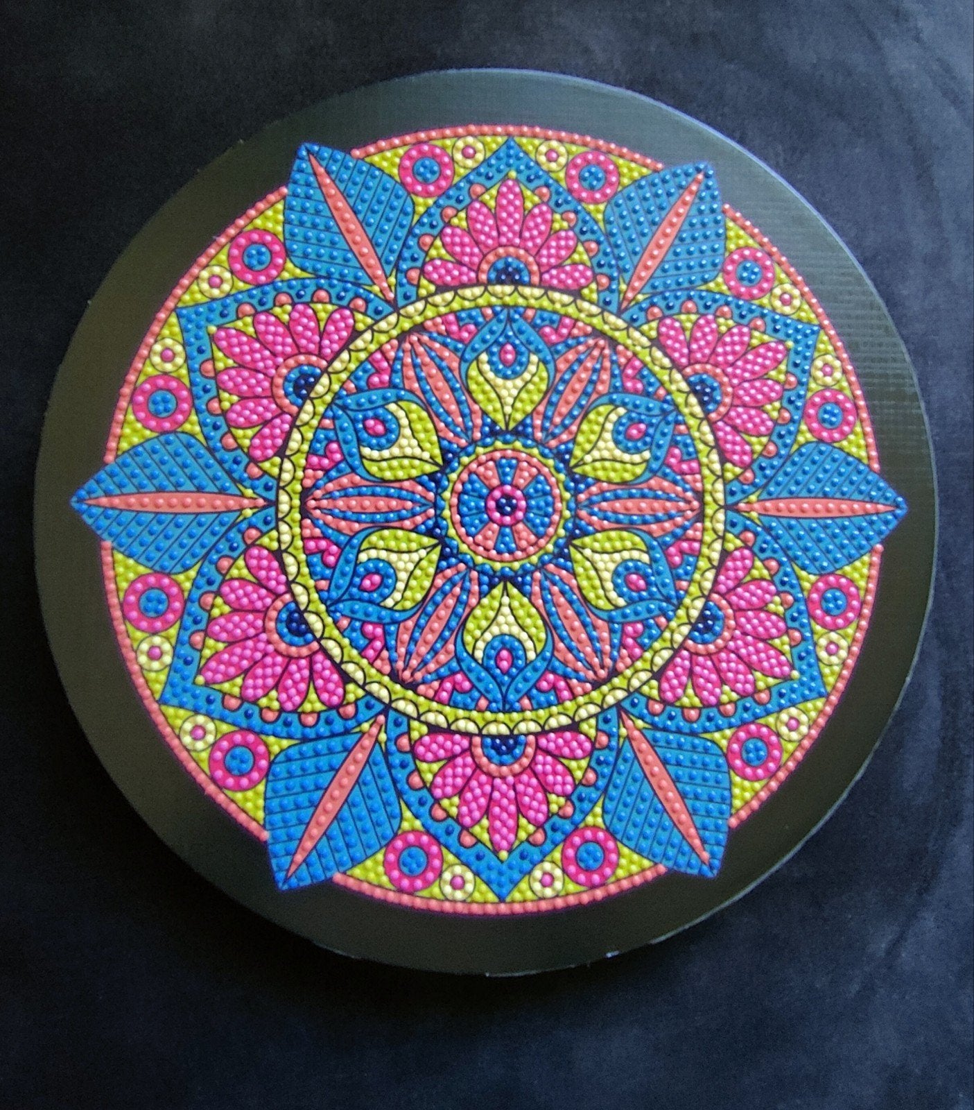 Ronde Diamond Painting Mandala - 30 cm doorsnee, Diamond painting, Nieuw, Ophalen of Verzenden, Meerkleurig
