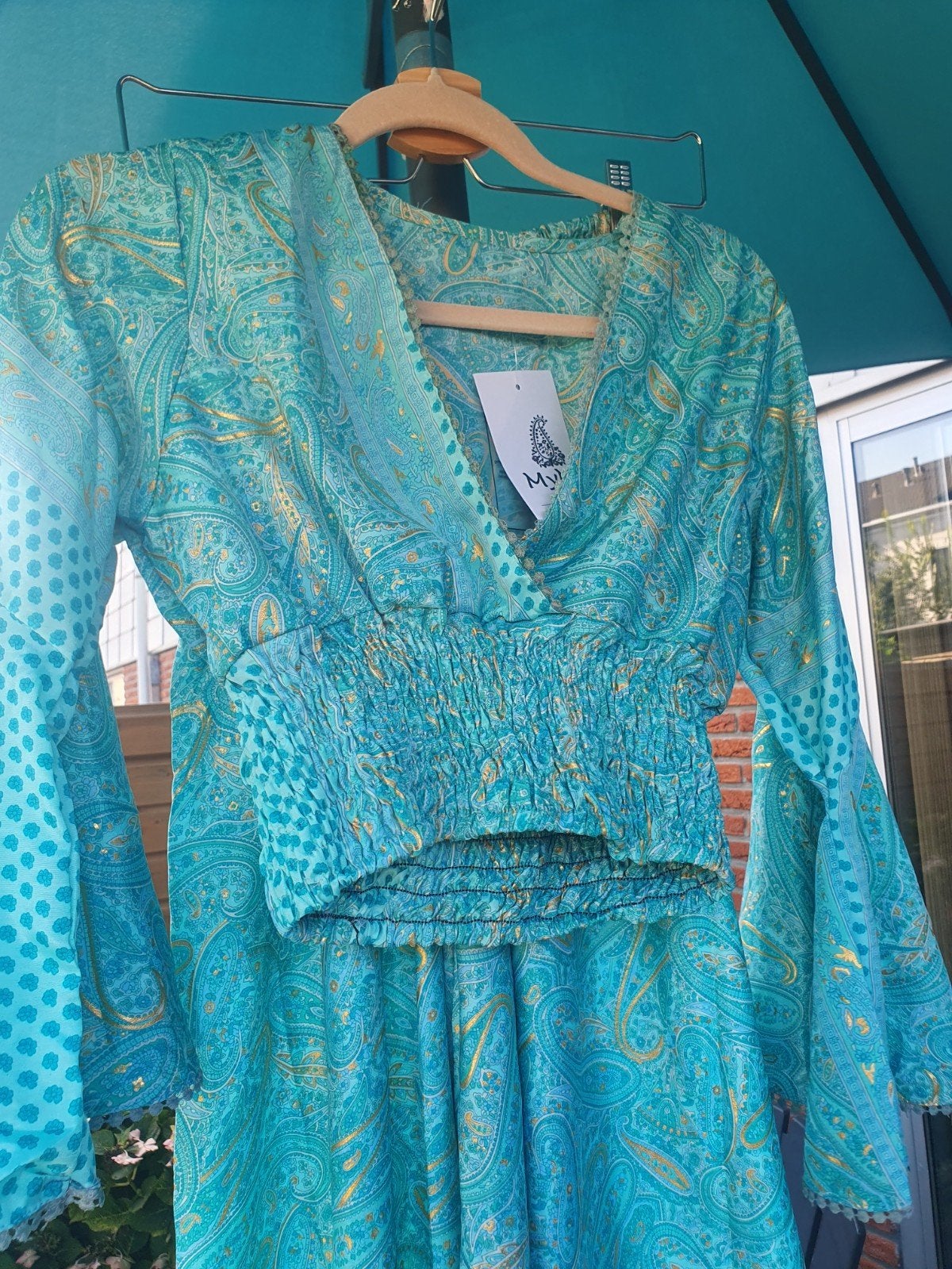 Turquoise Paisley Set - Top & Broek, Ophalen of Verzenden