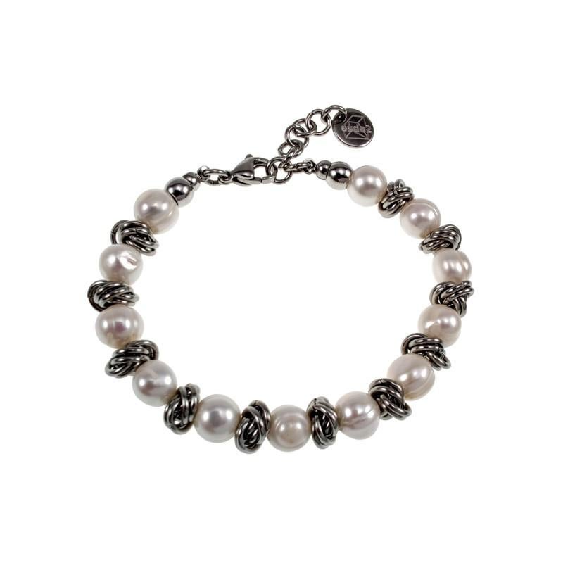 Unisex Armband RVS Zoetwaterparel Verstelbaar 16-19 cm, Sieraden, Tassen en Uiterlijk, Staal, Birgitta-Gracht 33, 6465 EL Kerkrade, Nederland