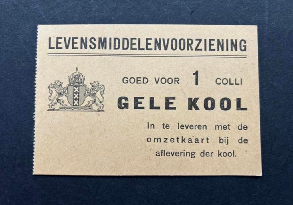 WWII Levensmiddelen Bon Amsterdam, Ophalen of Verzenden, Nederland, Embleem of Badge