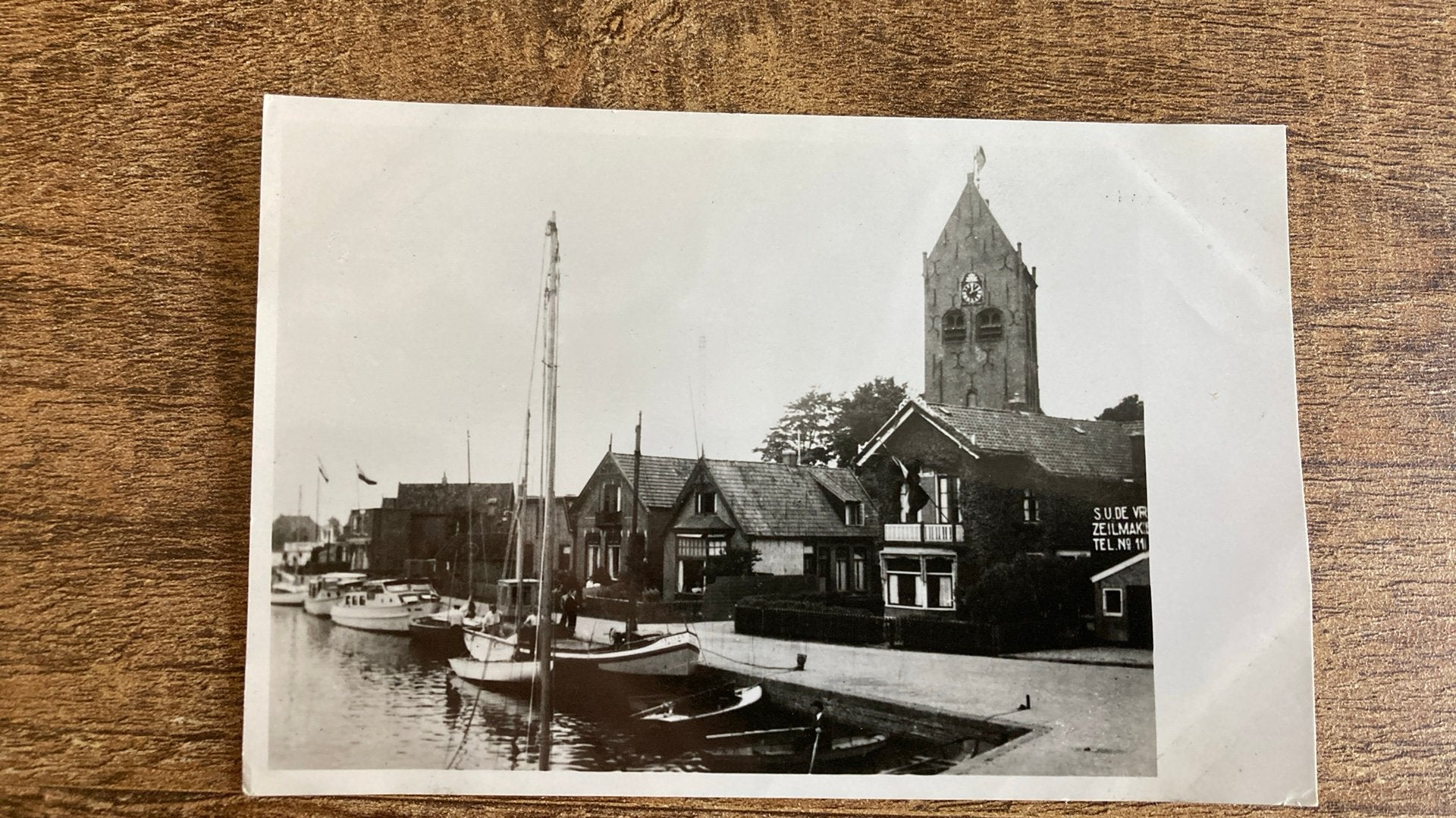Oude ansichtkaart Grouw Kade 1948, Ophalen of Verzenden, 1940 tot 1960, Gelopen, Friesland