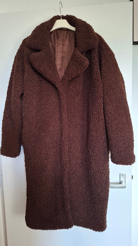Hema dames Teddy winterjas mt L, Bruin, Verzenden, Maat 42/44 (L), Zo goed als nieuw