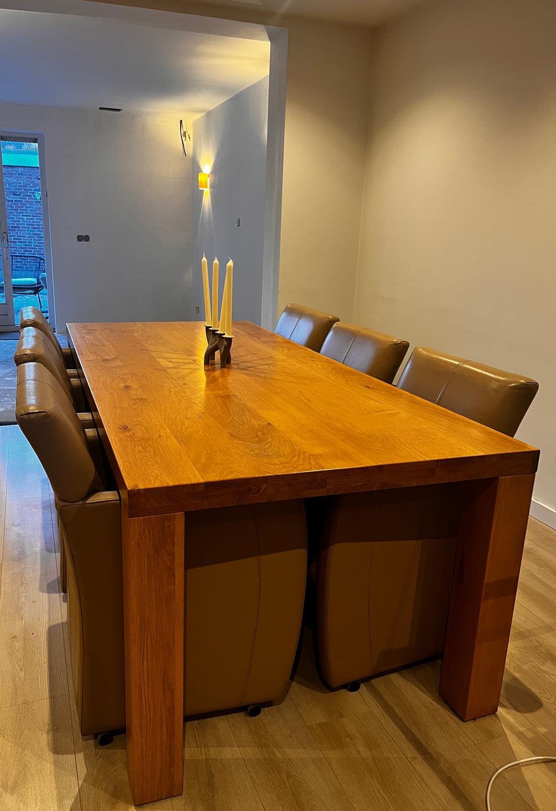 Eetkamertafel met 6 stoelen, Huis en Inrichting, Ophalen, Zo goed als nieuw, 4 tot 6 stoelen